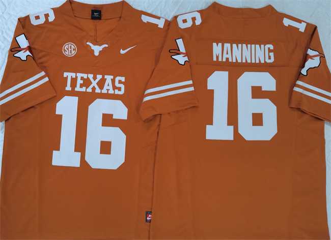 Mens Texas Longhorns #16 Peyton Manning Orange F.U.S.E Stitched Jersey->texas longhorns->NCAA Jersey